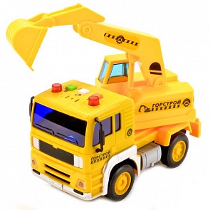 Грузовик-экскаватор с инерционным механизмом – серия Горстрой – со световыми и звуковыми эффектами (Технопарк, WY510Csim)